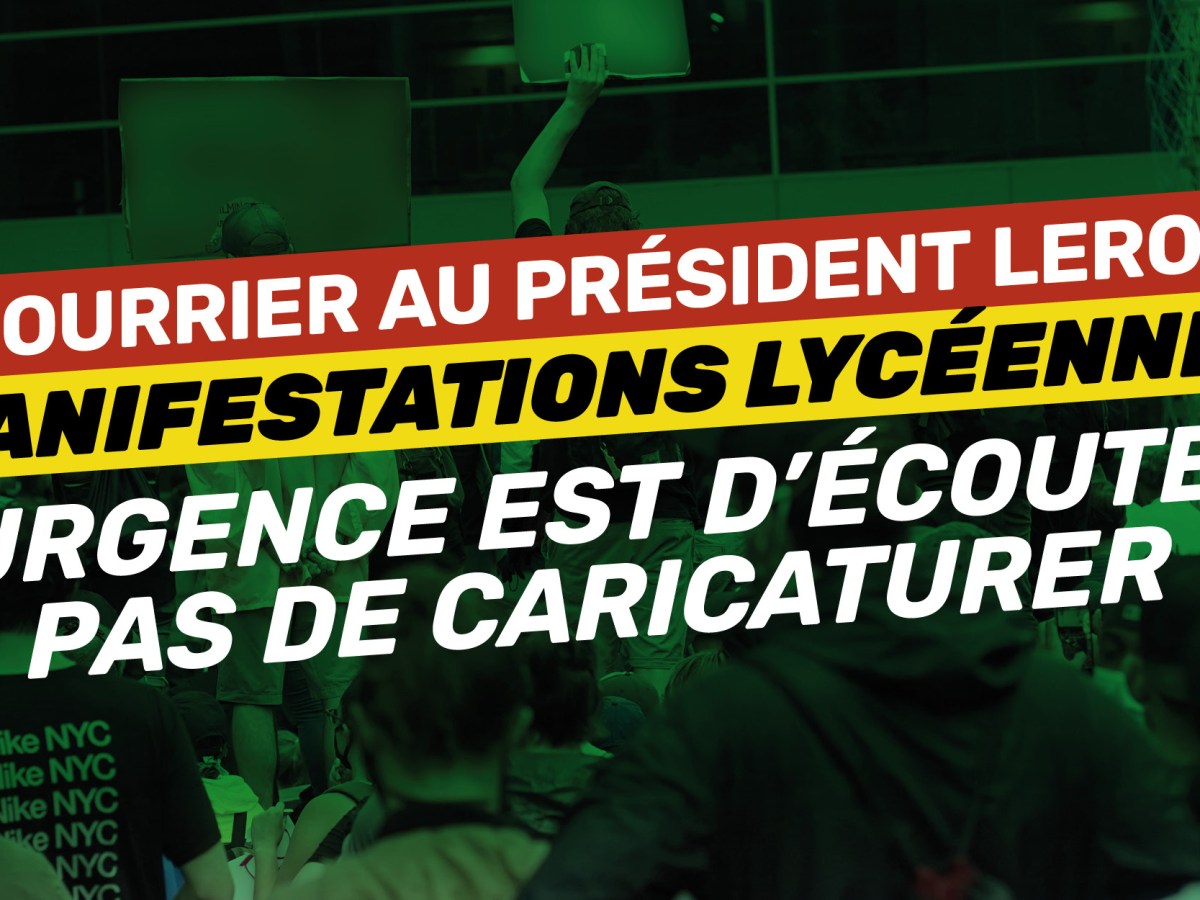 Situation des lycées et avenir de la jeunesse : nous sollicitons le Président de la&nbsp;Région